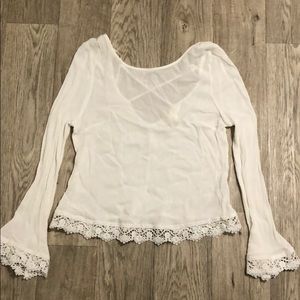 White bell sleeve blouse